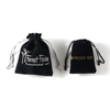 Custom Gold Printing Black Velvet Drawstring Pouch Gift Bag Jewelry Pouch with logo