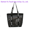 New Arrival Stylish Black Nylon Mesh Shopping Bag Tote Bag Mesh Beach Bag