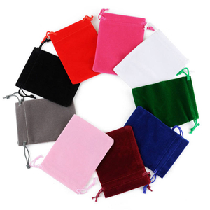 In Stock Various Sizes Jewelry Gift Dust Drawstring Pouch Custom Velvet Bags with logo