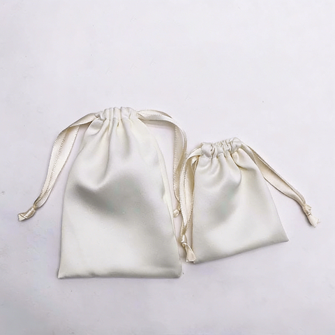 Premium Satin Bags Polyester Custom Drawstring Pouch Jewelry Packaging Gift Elegant Smooth Soft Beauty Favor Reusable