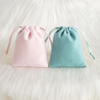 Wholesale Recyclable Velvet Suede Perfume Bag Reusable Drawstring Pouch High End Luxury Jewelry Customizable Gift Bags