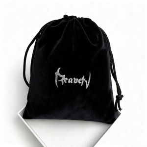 Custom Logo Velvet Jewelry Drawstring Pouch Recyclable Small Jewelry Packing Bag Earrings Necklace Other Small Jewelry Items