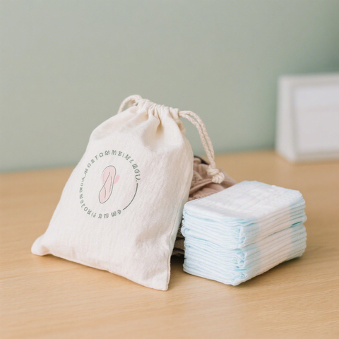 100% Cotton Storage Bag for Menstrual Pads Sanitary Pouch & Dual Pouch for Underwear Reusable and Washable