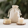 Custom Versatile Cotton Muslin Drawstring Bags for Handmade Soap Candle Packaging and Small Gift Presentation