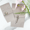 Custom Low MOQ Luxury Fold Small Suede Velvet Gift Envelop Pouch with Leather Drawstring Fashion Jewelry Bag