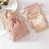 Silk Satin Lined Draw String Bag Gift Drawstring Pouch for Jewelry Rings Earrings Necklace Round Gift Storage Bag