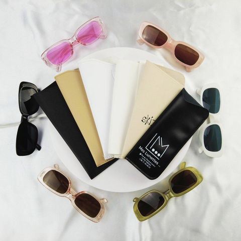 Custom PU Leather Glasses Bag for Women and Men's Eyeglasses and Sunglasses Dust Proof Glasses Bag Pouches