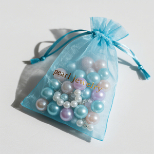Wholesale Custom logo Packaging Organza Bag Small Gift Pouch Wedding Jewelry Sheer Organza Bag With Satin Rope