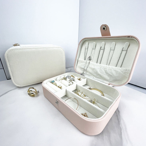 Wholesale High Quality Luxury PU Leather Mini Travel Jewelry Box Custom Logo Organize Case for Jewelry Storage