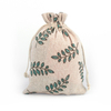 Recyclable Ready-Made Printed Cotton Linen Drawstring Storage Bags for Jewelry Gift Packaging with Customizable Logo