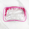 Wholesale Large Capacity Waterproof Clear PVC Leather Makeup Travel Toiletry Cosmetic Zipper Bag Custom Logo Women's Case PC