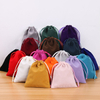 Hot Sale 7*9cm Velvet Cosmetic Earring Pouch Custom Printing Ribbon Strings Gift Candle Perfume Jewelry Velvet Pouch