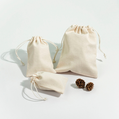 Custom Logo Eco-Friendly Organic Drawstring Dust Bag Reusable Muslin Cotton Pouch Linen Bag Gift Jewelry Packaging Wholesale