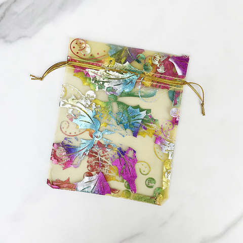 Custom Printed High Quality Organza Bags 24 Colors Leaf Snowflake Flower Drawstring Wedding Gift Pouches Jewelry Gift Packaging