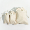 Custom Logo Eco-Friendly Organic Drawstring Dust Bag Reusable Muslin Cotton Pouch Linen Bag Gift Jewelry Packaging Wholesale