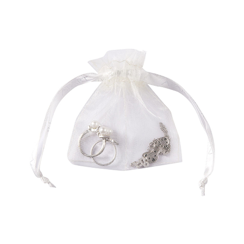 10*14CM Custom Logo Printed Promotional Mesh Pouch Drawstring Gift Organza Bag Accept Customized Logo Printing Recycle Accpect