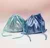 Custom Print Logo Soft Silk Satin Drawstring Storage Pouch for Underwear Bikini Reusable Jewelry Gift Packaging Bags