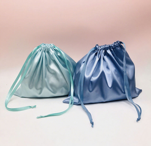 Custom Print Logo Soft Silk Satin Drawstring Storage Pouch for Underwear Bikini Reusable Jewelry Gift Packaging Bags
