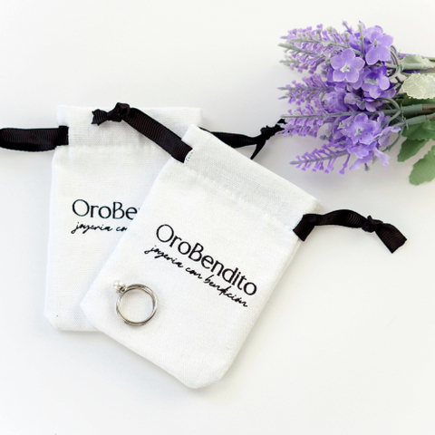 Custom Logo 100% Organic Cotton Drawstring Jewelry Bag Small Canvas Pouch for Ring Packaging and Gift Giving