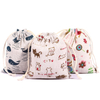 Eco Fabric Gift Bag Drawstring Jewelry Packing Bag Cotton Canvas Custom Print Logo Organic Cotton Jute Drawstring Bag