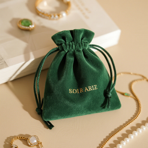 High-Grade Velvet Drawstring Bag with Custom Logo Multi-Size Jewelry Storage for Gemstones and Watches Recyclable Feature