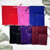 Custom Logo Luxury Colored Jewelry Velvet Gift Bag Drawstring Packaging Pouch for Watches Glasses Earrings Rings Printed Logo