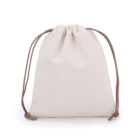 Wholesale Custom Printed Drawstring Jewelry Pouch Black White Velvet Suede Bag Jewelry Packaging Bag with Personalized Logo