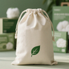 Organic & Recycled Cotton Dust Bag Custom Logo Screen Printed Natural Herringbone/Twill Fabric for Eco-Friendly Brand Packaging