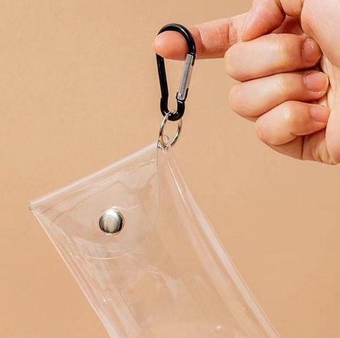 Button Transparent Ziplock Packaging Lanyard Reusable Jewelry Packaging Bag Pvc Bag