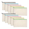 Custom Cotton Canvas Chain Pencil Bag Student Drawing Stationery Bag Black White Cotton Storage Hook Rope Makeup Bag Pouch