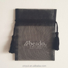 Gift Bag with Tassel Custom Printed Organza Drawstring Recyclable Black Color or Customized Screen Printing,hot Stamping Accept