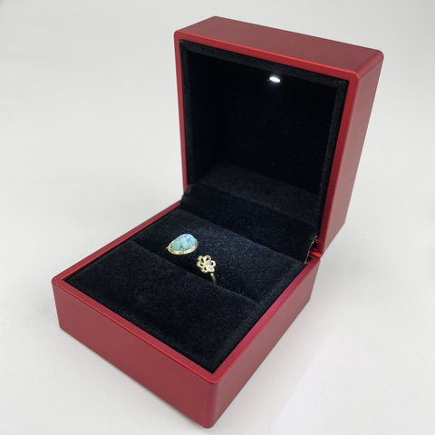 Custom Romantic LED Luxury Engagement Ring Box Sweet Small Storage Jewelry Case for Rings and Earrings for Packaging