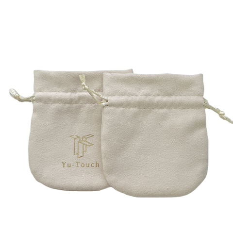Custom Jewelry Bag Logo Drawstring Fragrance Dust Bag Chic Gift Bag Suede Vintage Luxury Earrings Jewelry Pouch with logo