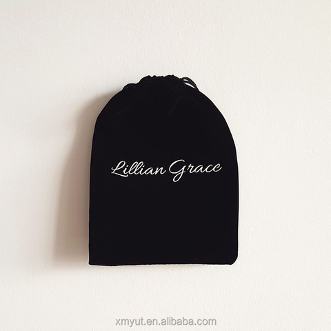 Jewelry & Watch & Eyewear Recyclable Screen Printing,hot Stamping Velvet Bag Drawstring Gift Bag Jewellery Pouch with logo