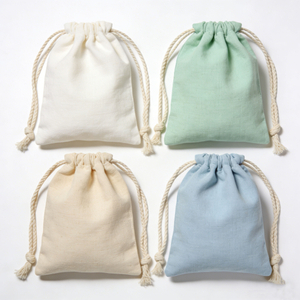 Custom Logo Size Colored Cotton Drawstring Bag Reusable Sachet Cloth Cotton Anti-Dust Bag Gift Jewelry Pouch for Packaging