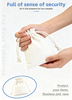 Customizable Cotton Drawstring Pouch with QR Code Information Label OEM Plain White Cotton Bag for Packaging