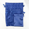 High Quality Custom Silk Drawstring Bags Blue Drawstring Gift Satin Silk Bags With Logo for Clothes