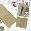 Wholesale Price Cutlery Holder Pouch Bag Lace Linen Burlap Jute for Party Knife Fork Spoon Package Custom Logo
