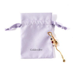 Luxurious Velvet Jewelry Package Pouch Custom Logo Stylish Small Portable Jewelry Suede Pouch Bag Bracelet Suede Packaging Bag