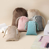 Custom Print Luxury Flannel Bag Gift Drawstring Pouch Perfume Candle Jewelry Suede Pouch Dice Jewelry Velvet Bags With Logo