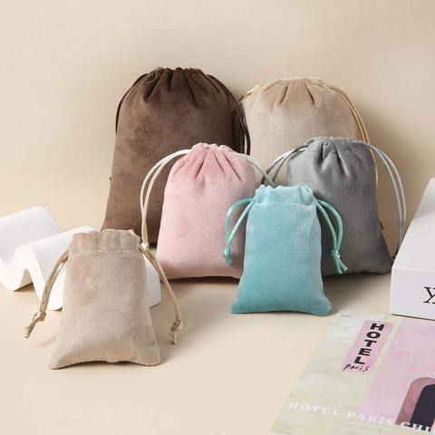 Custom Print Luxury Flannel Bag Gift Drawstring Pouch Perfume Candle Jewelry Suede Pouch Dice Jewelry Velvet Bags With Logo