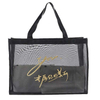 Stylish Black Nylon Polyester Dot Drawstring Beach Tote Bag Reusable Custom Screen Printing Carton Woven Logo Supermarket