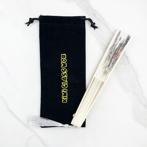 Wholesale Customized logo Satin Bags Lashes Satin Hair Extension Bag with Tassels Tassel Drawstring Velvet Bags