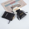 Custom Printed Logo Small Luxury Earring Ring Packaging Drawstring Satin Bag Jewelry Drawstring Bags Pouch Wholesale