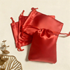 Dust-proof Silk Fabric Bag with Drawstring Closure Synthetic Silk Gift Jewelry Pouch Color Fabric Storage Bag for Cosmetics