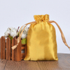 Custom Logo Printed Small Satin Drawstring Gift Bag Luxury Silk Small Pouch for Jewelry Personalized Gifting
