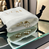 Recyclable Custom Printing Logo White Velvet Bag Flannelette Jewelry Pouch Perfume Candle Pearl Velvet Drawstring Pouch
