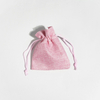 Custom Print Biodegradable Linen & Cotton Jute Bag Drawstring Jewelry Gift Sack for Soap Packaging with Custom Logo