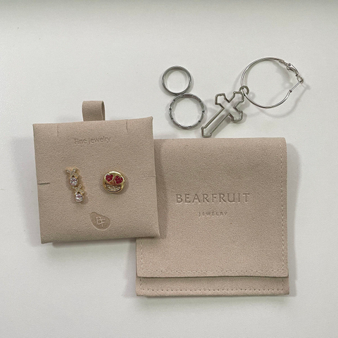 High Quality Custom Logo Microfiber Suede Dustproof Inserts Envelope Flap Jewelry Packaging Bag Necklace Jewelry Pouch with logo