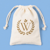 Custom Logo 100% Organic Cotton Drawstring Bags 12x16cm for Gift Packaging Wedding Favors Party Gifts Bulk Wholesale